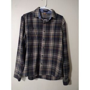 Tailor Vintage Men‎ Plaid Flannel Long Sleeve Button Up Shirt Size Medium